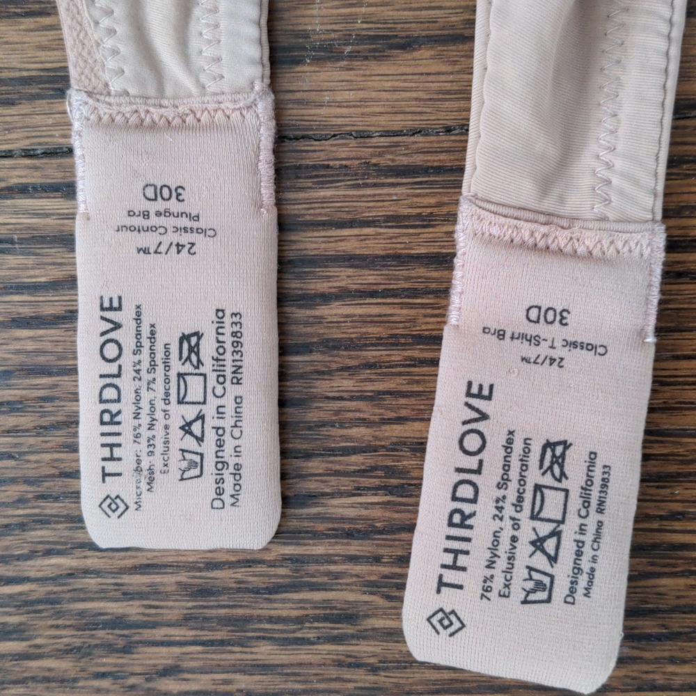 Third Love everyday Tshirt bra and plunge bra